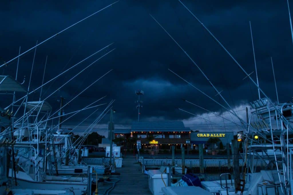 storm forms near dock