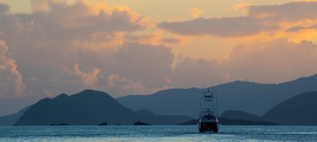 st thomas blue marlin fishing at sunset