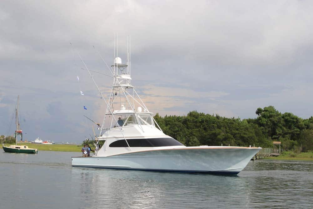 yacht on the water at 2018 big rock blue marlin tournament
