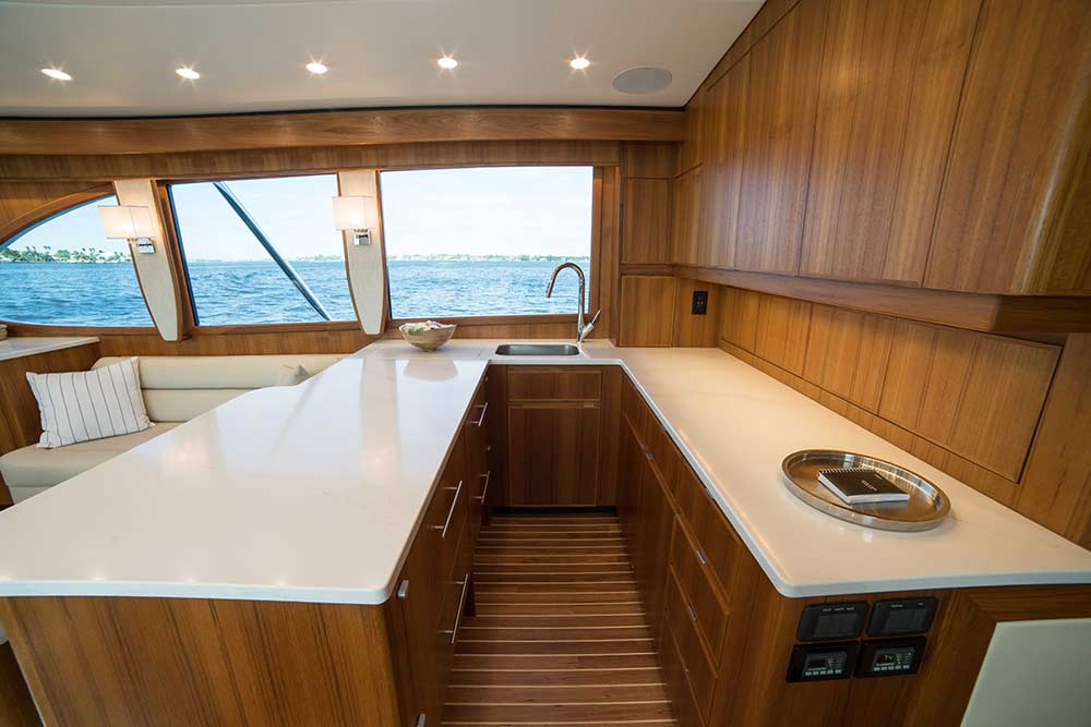 caison yachts 60 cold motion yacht interior kitchenette