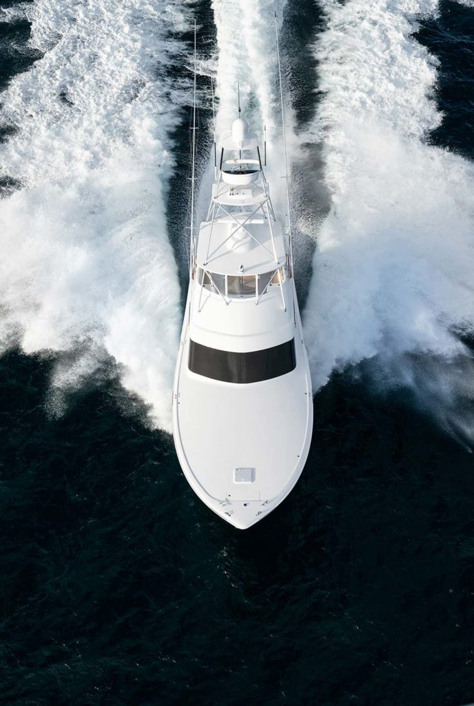 2019 hatteras gt59 aerial view