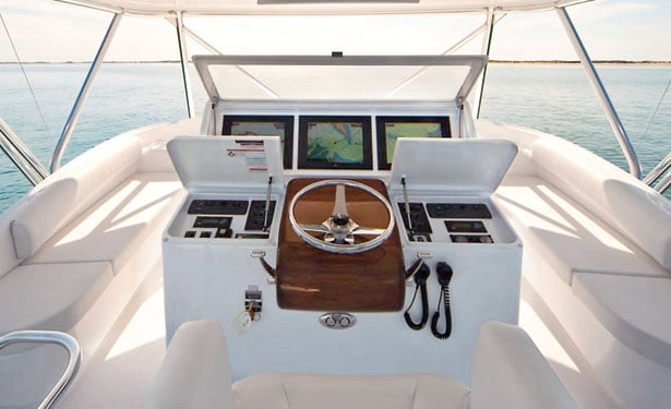 electronics suits on sport-fishing boat