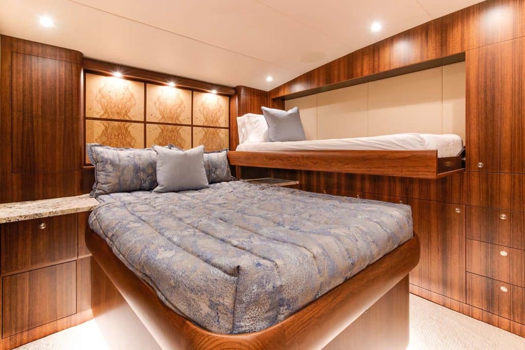 THE VIP stateroom of a Bayliss Boatworks sport fishing boat.