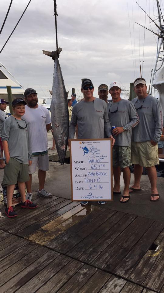 2016 Cajun Canyons largest wahoo Ryan Brock Triple C