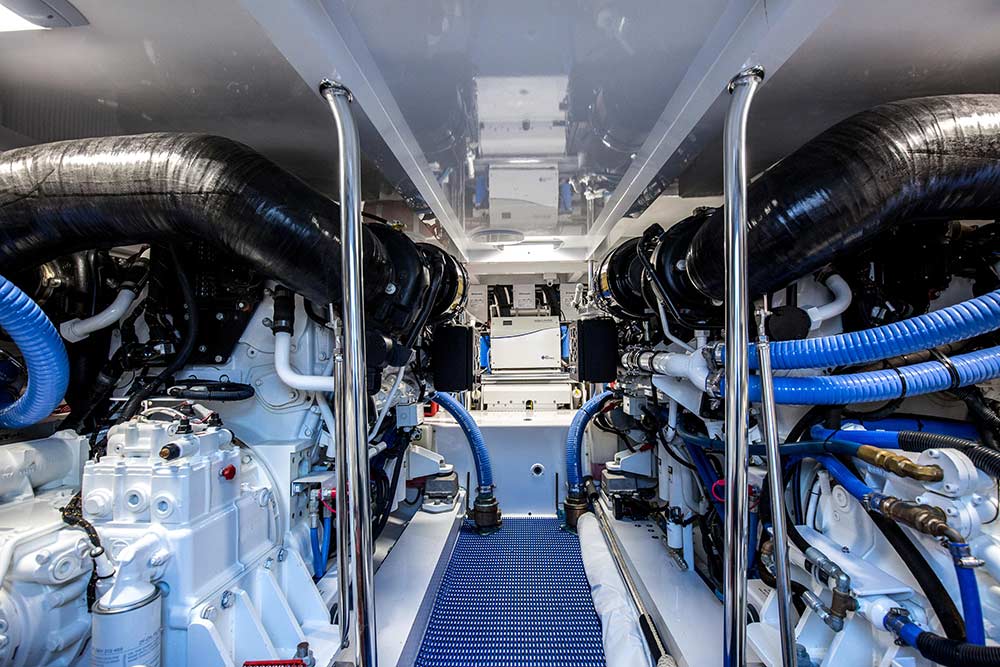 caison yachts 60 cold motion yacht engine room