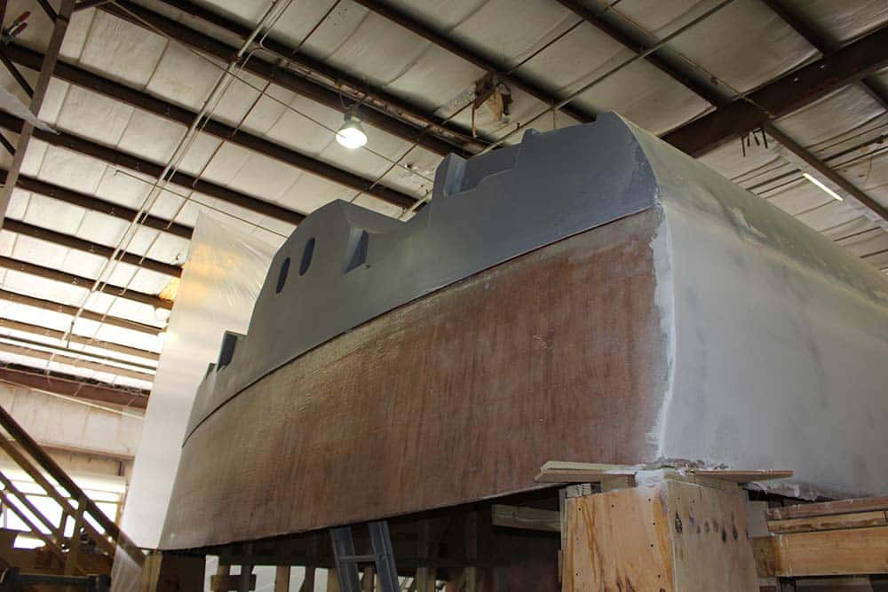 garlington boat transom under construction