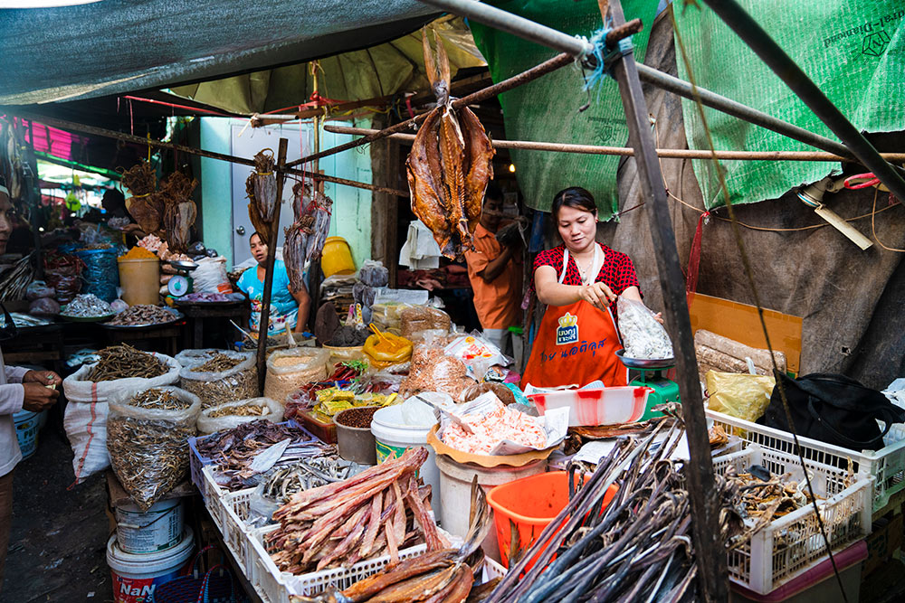 a stall in the markets of myanmar