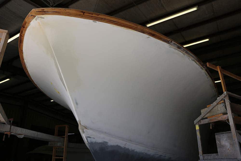 yacht hull under construction