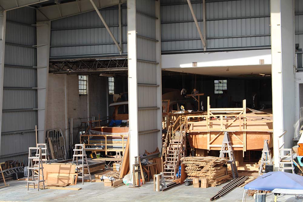 construction underway on two rybovich boat hulls
