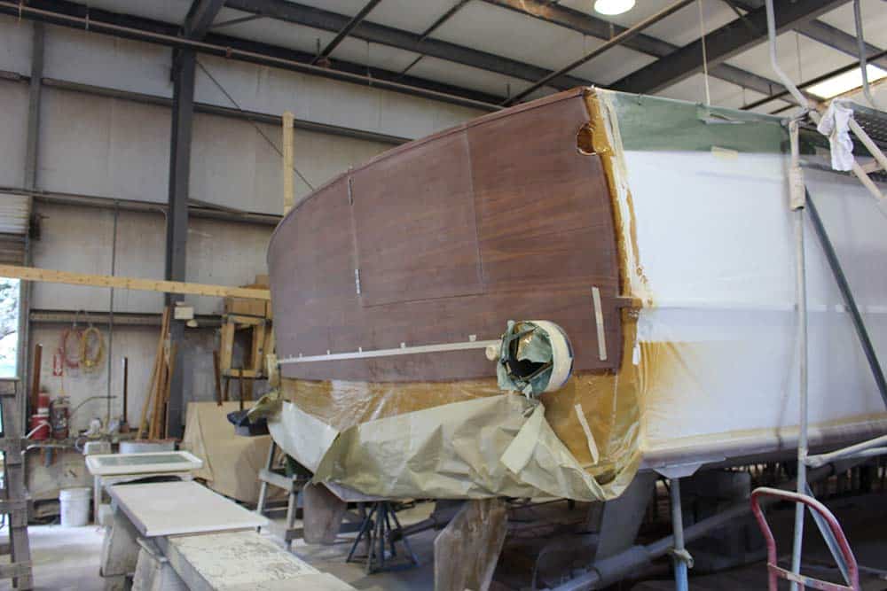 Gamefisherman boat transom under construction