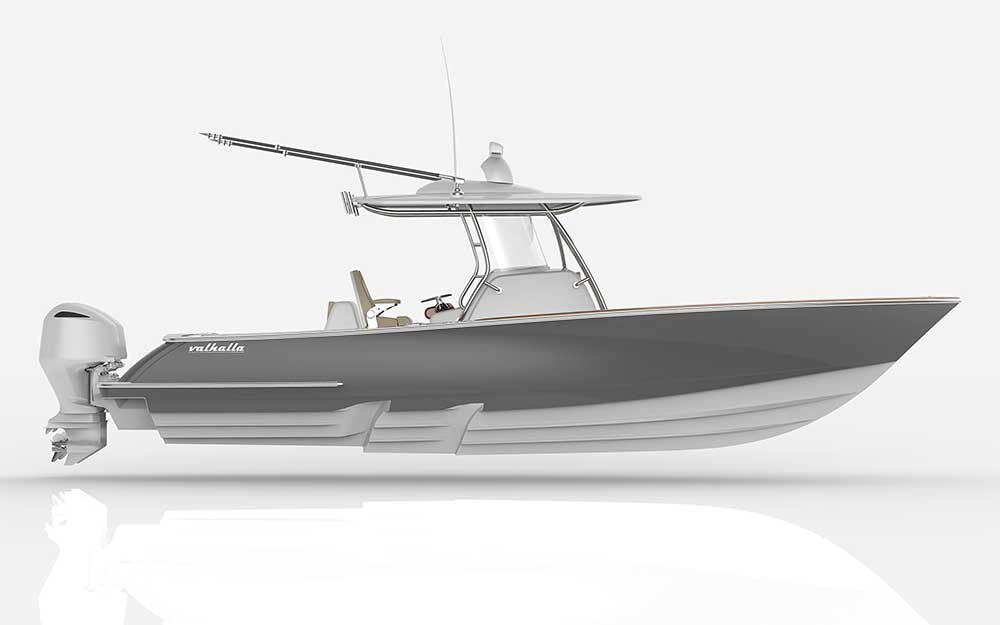 valhalla boatworks digital rendering sport fishing outboard boat