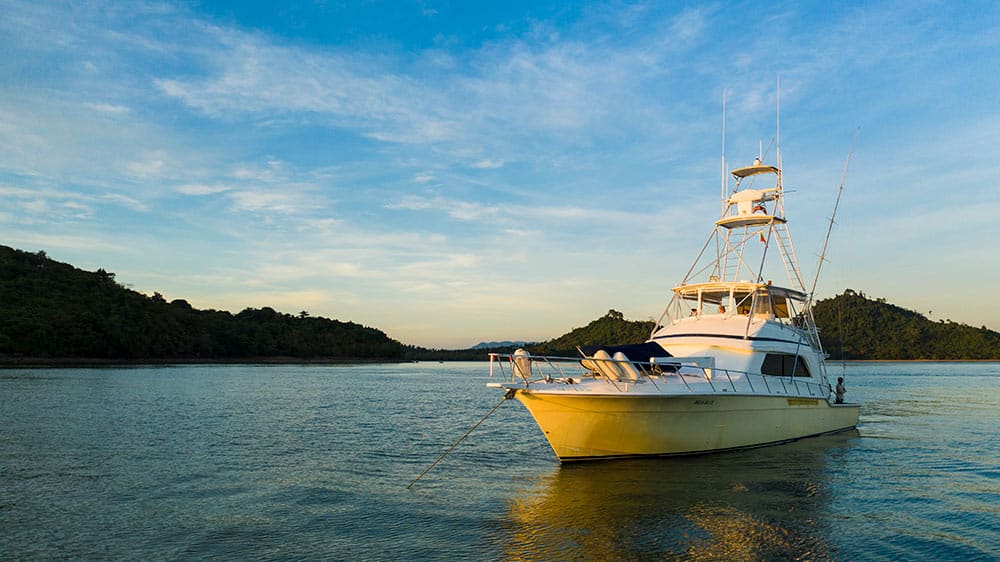 sport fishing boat in the andaman sea