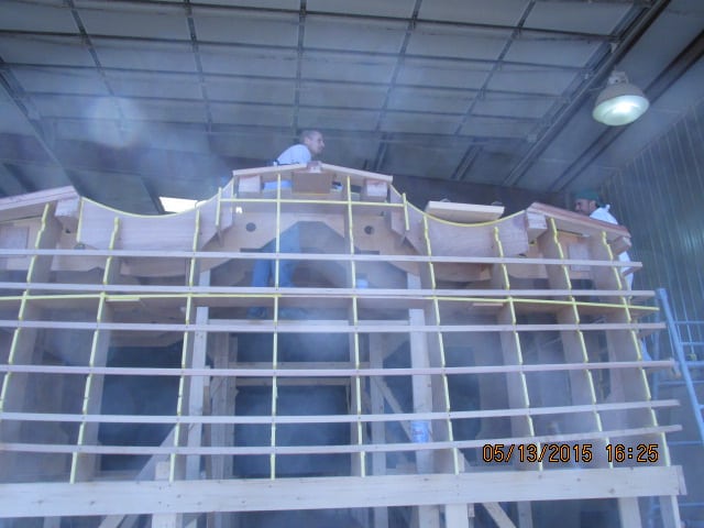 Here you can see the tunnels and the crew working on molding the core cell