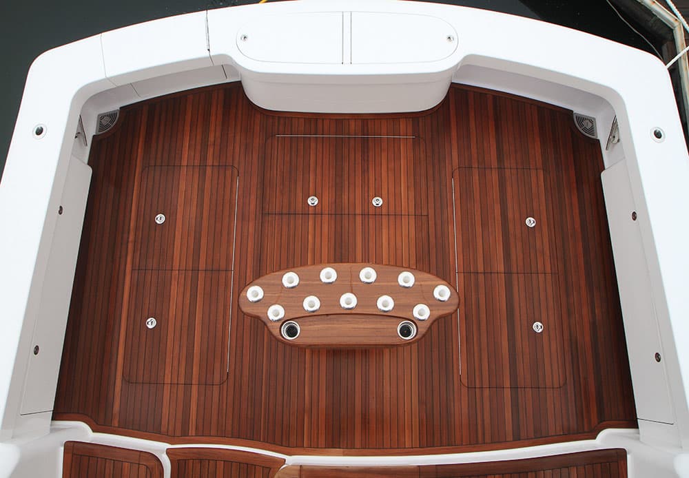 top view of viking yacht company 58 convertible deck