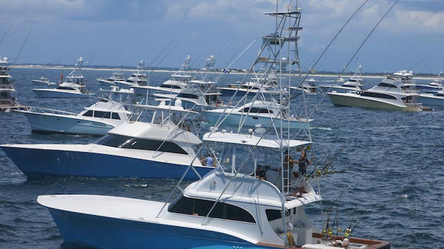 fleet of boats at the 2018 emerald coast blue marlin classic