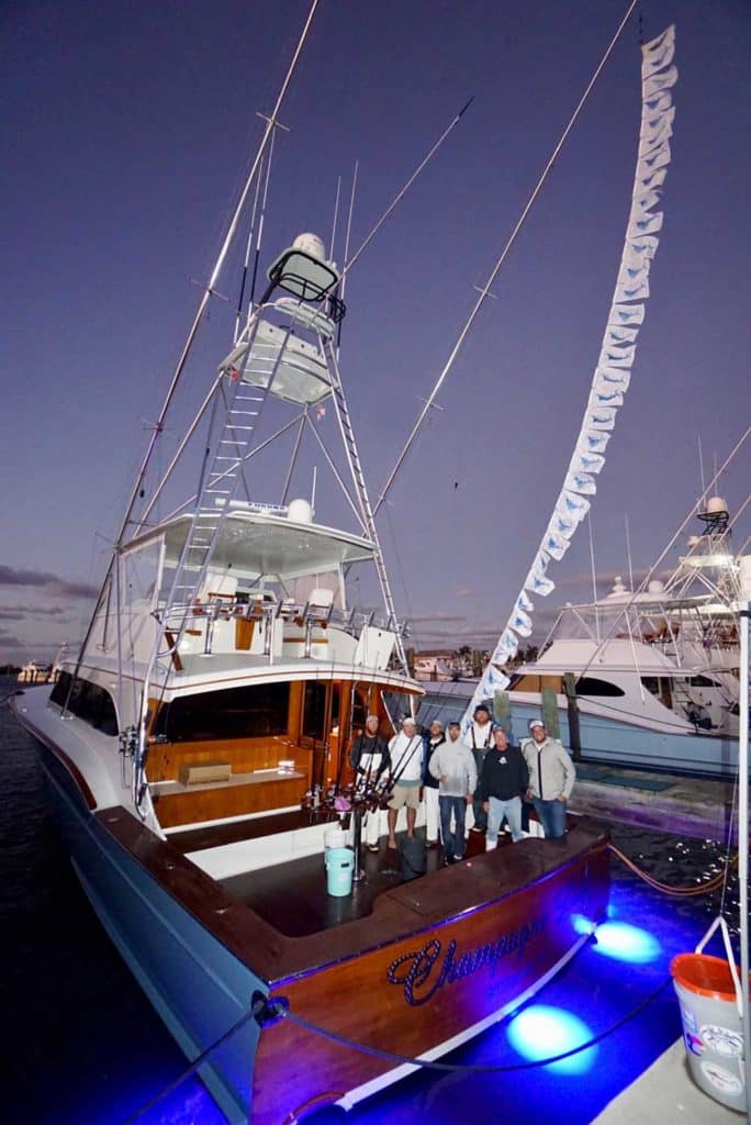 the deck of a sport fishing yacht