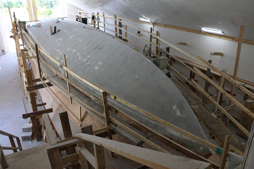 yacht hull under construction