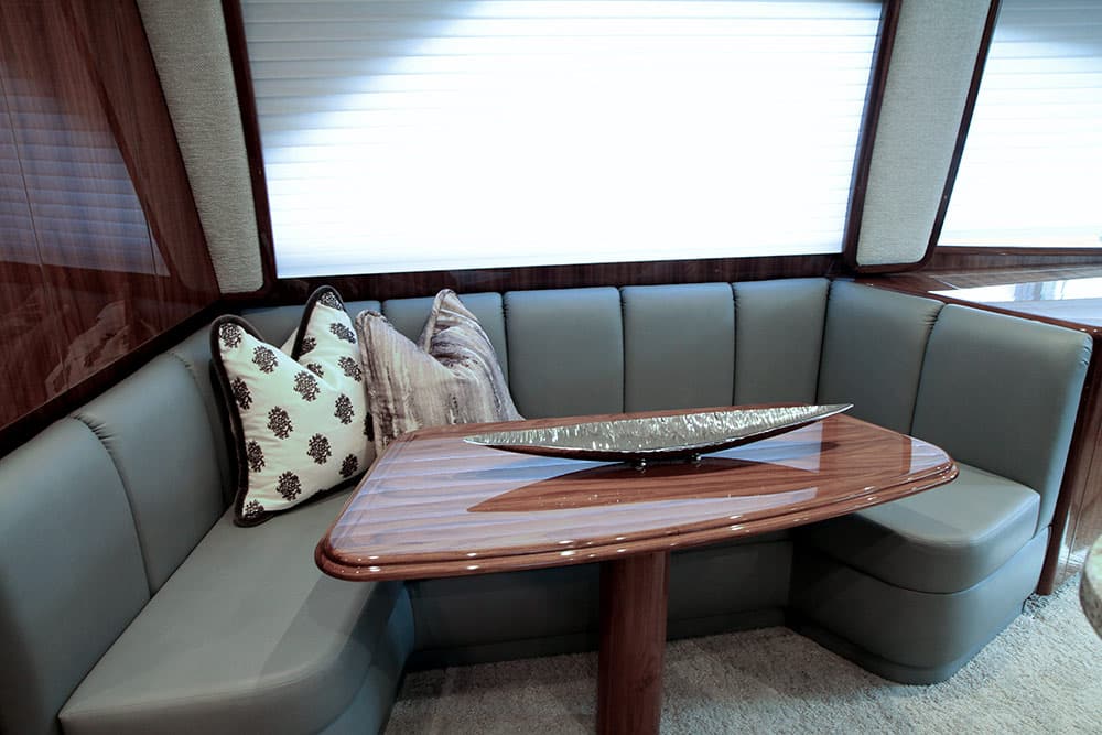 dining area inside viking yacht 58 convertible