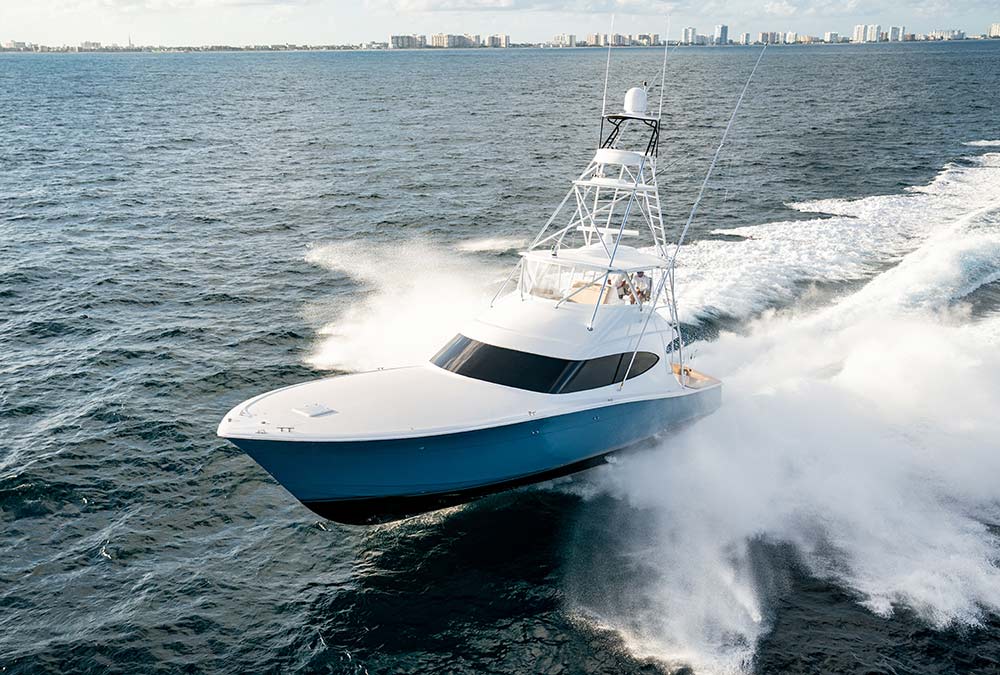 2019 hatteras gt59 on the water