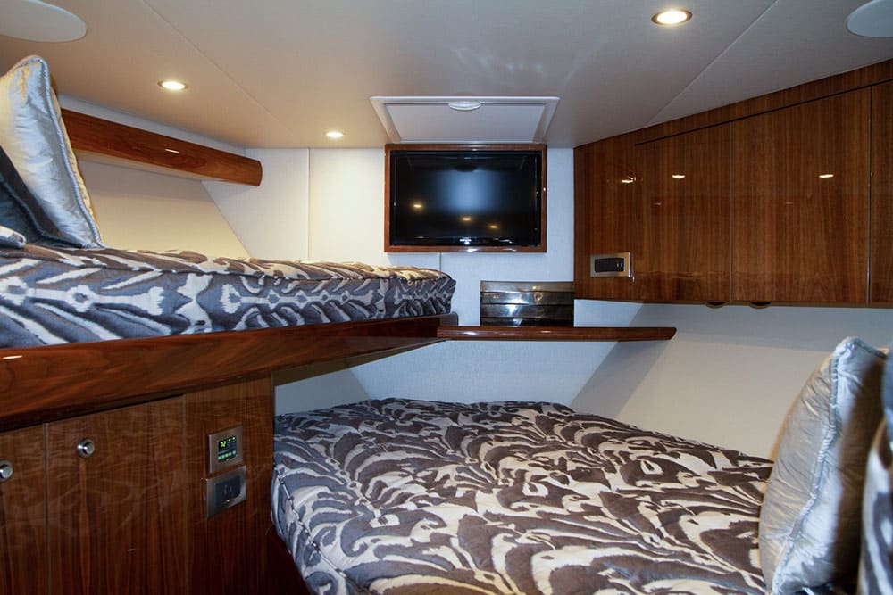 double beds inside viking yacht 58 convertible boat