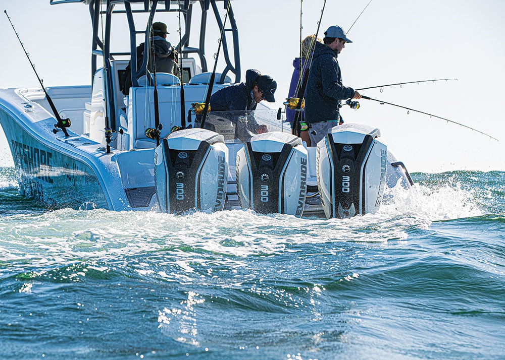 Multi-engine fishing boat