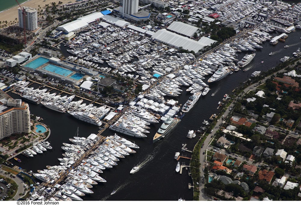 fort lauderdale boat show aerial view
