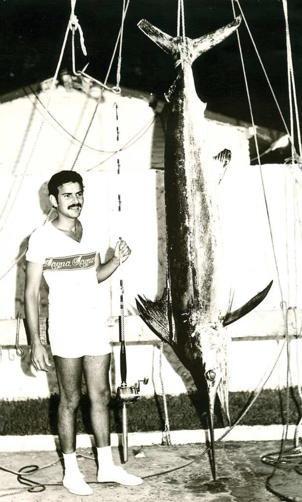 old photograph of white marlin record