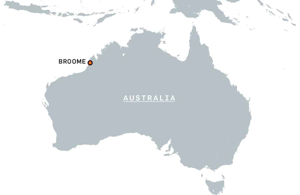 map showing broome australia