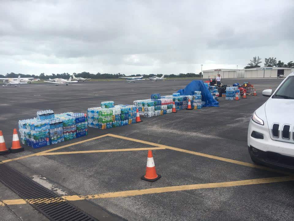 water bottles for Hurricane Matthew relief