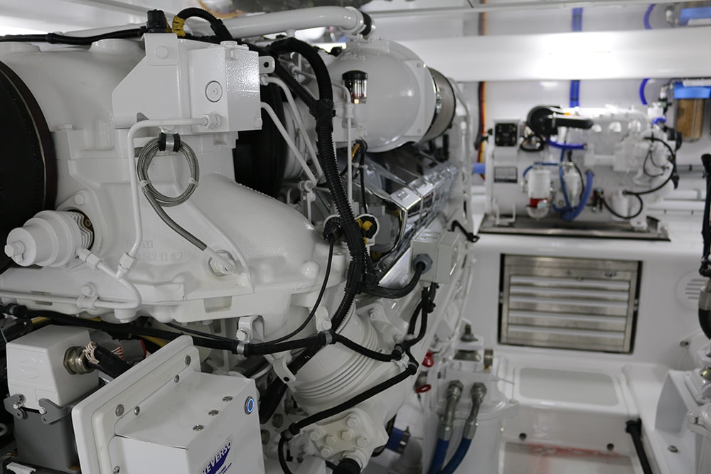 Bayliss 60 Gameboat engine room