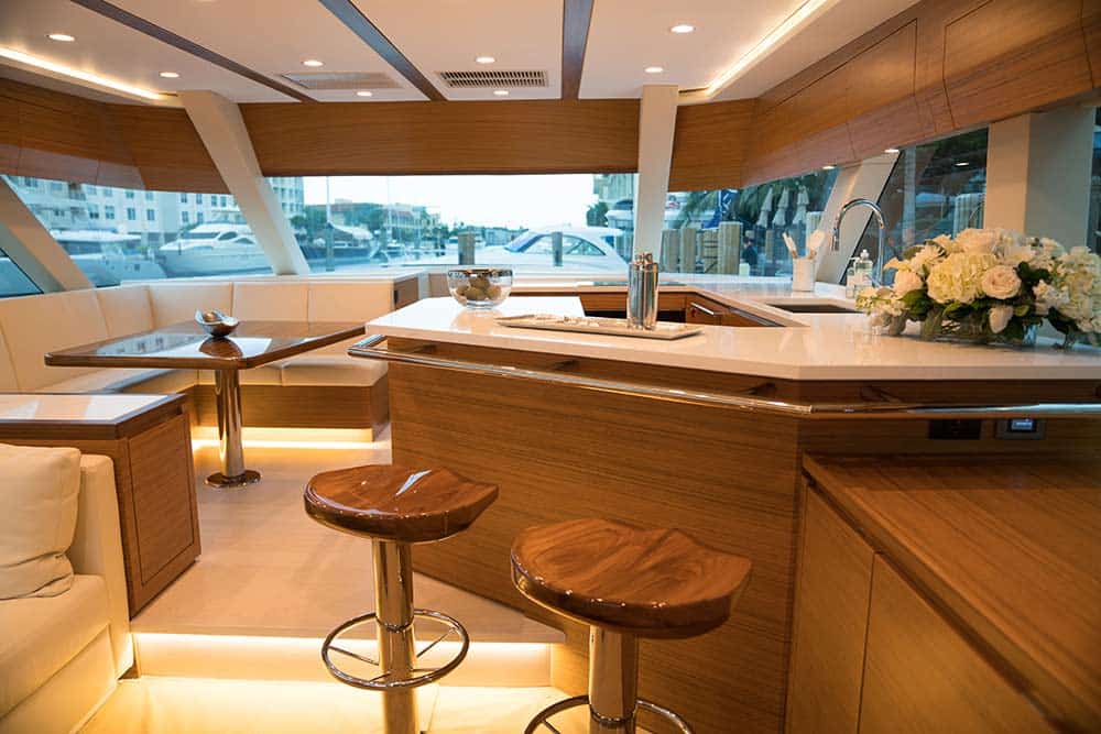 bertram yachts 61 interior kitchen area