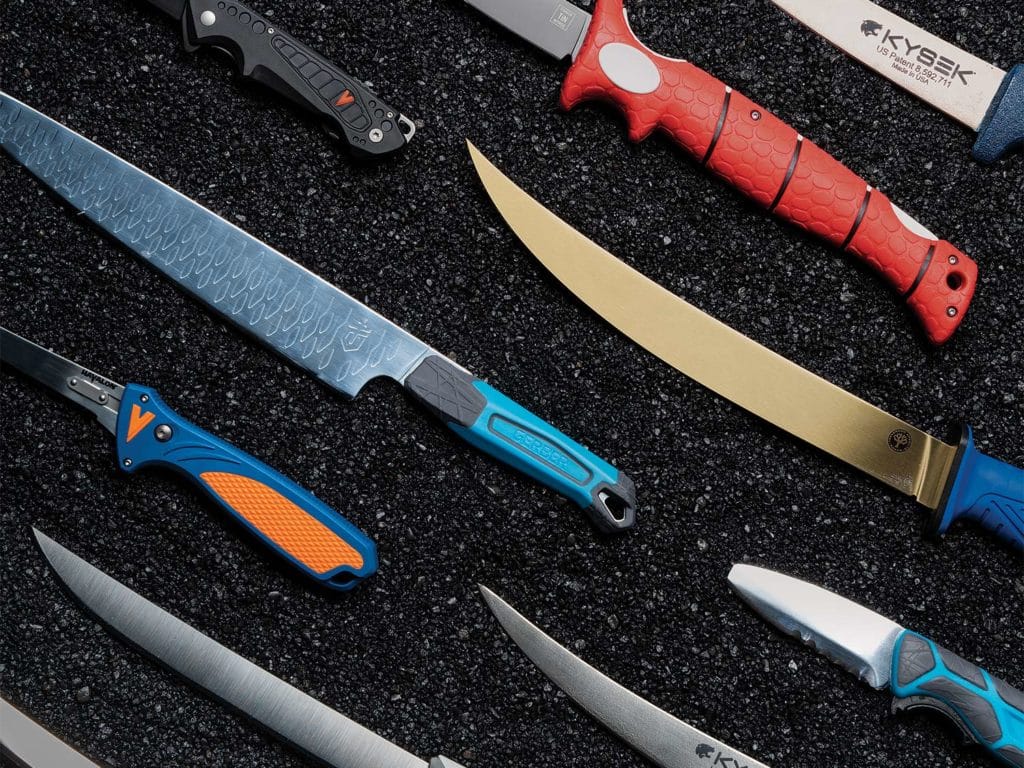 An arrangement of fishing knives