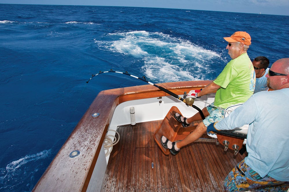 fighting chair on sport-fishing boat