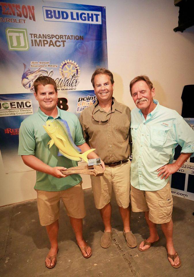 Billy Farrington Blue Eyes mahimahi Swansboro Rotary Club Blue Water Tournament