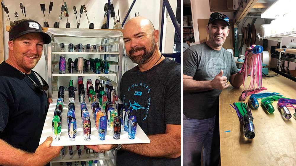 boat captains showing off their favorite lures