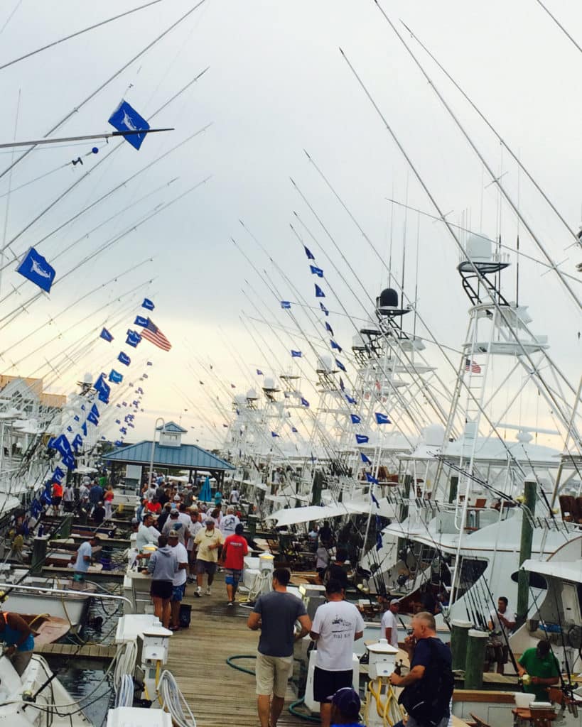 flags on boats at White Marlin Open