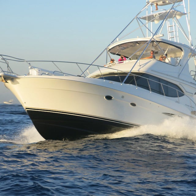 boat running at Bisbee's Black and Blue