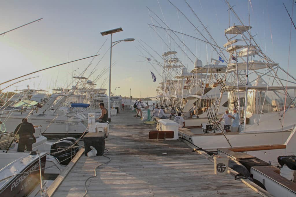 boats at dock of Aruba Caribbean Cup