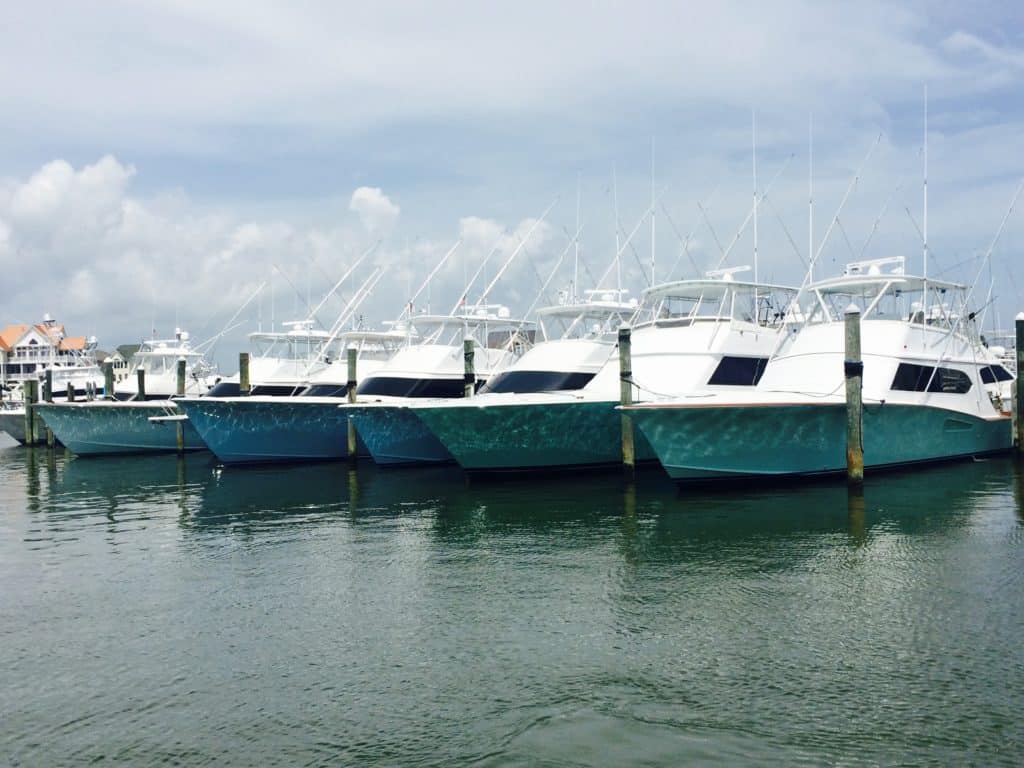 fishing boats on dock in Ocean City, Maryland