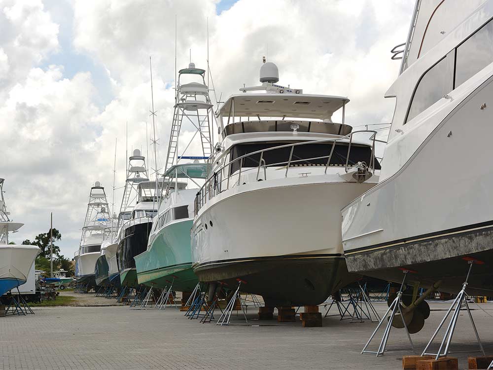 boats on the hard for hurricane preparation