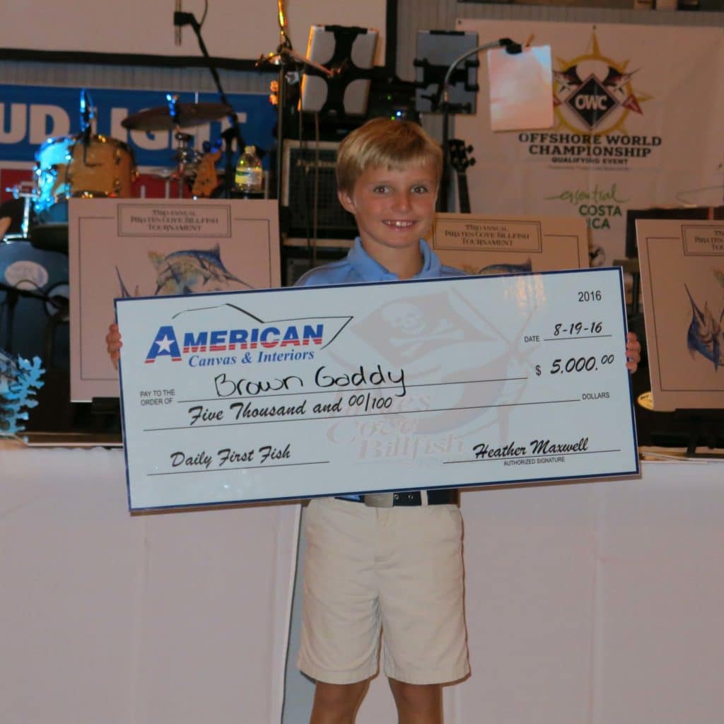 2016 Pirates Cove Billfish Tournament brown gaddy first fish