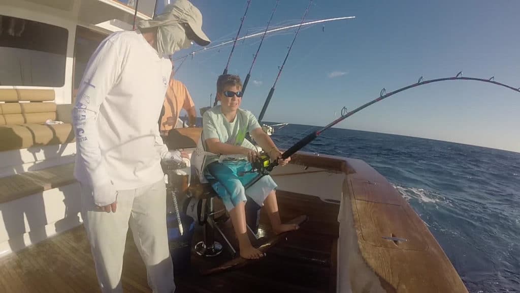 bruce cohen blue marlin release on da bait in dominican republic