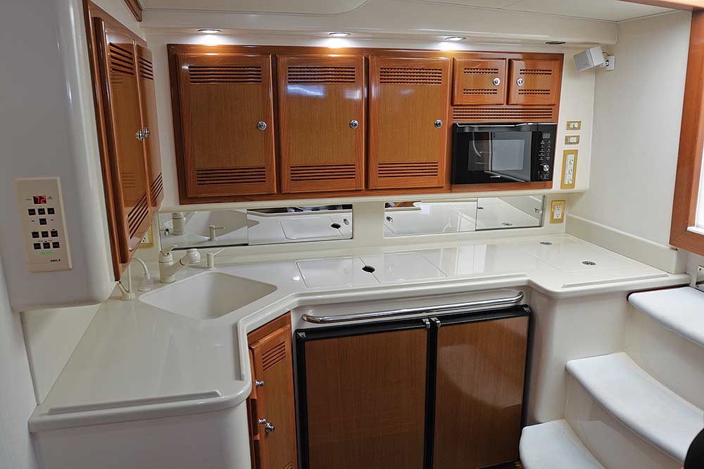 kitchen below decks cabo yacht