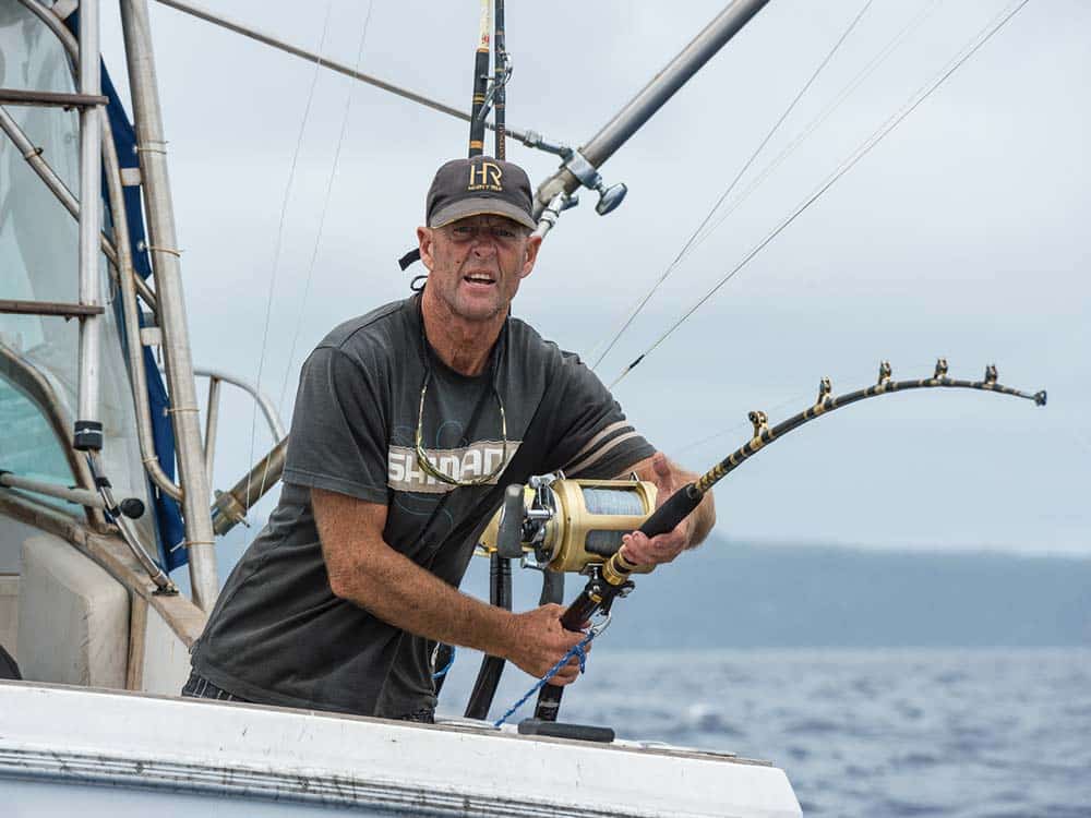 captain steve campbell with rod and reel