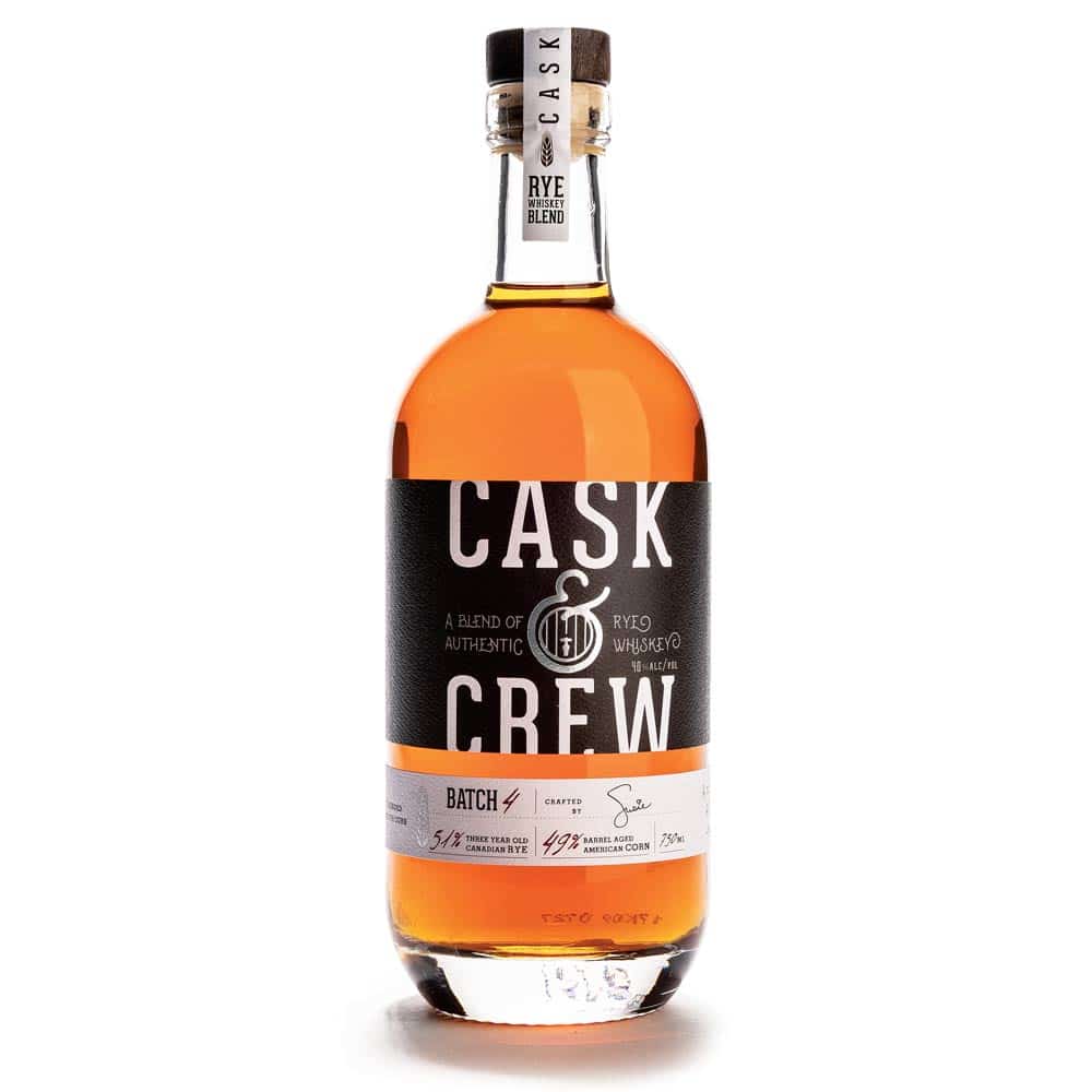 Cask & Crew Blended Whiskey isolated on a white background.