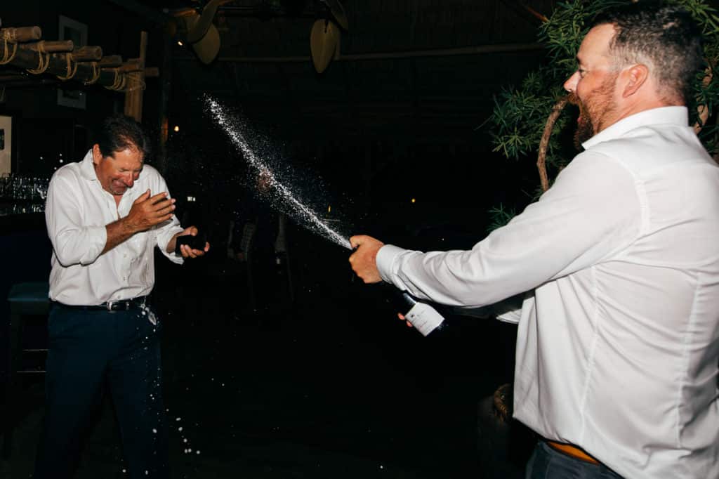 2017 Masters Angling Tournament champagne shower