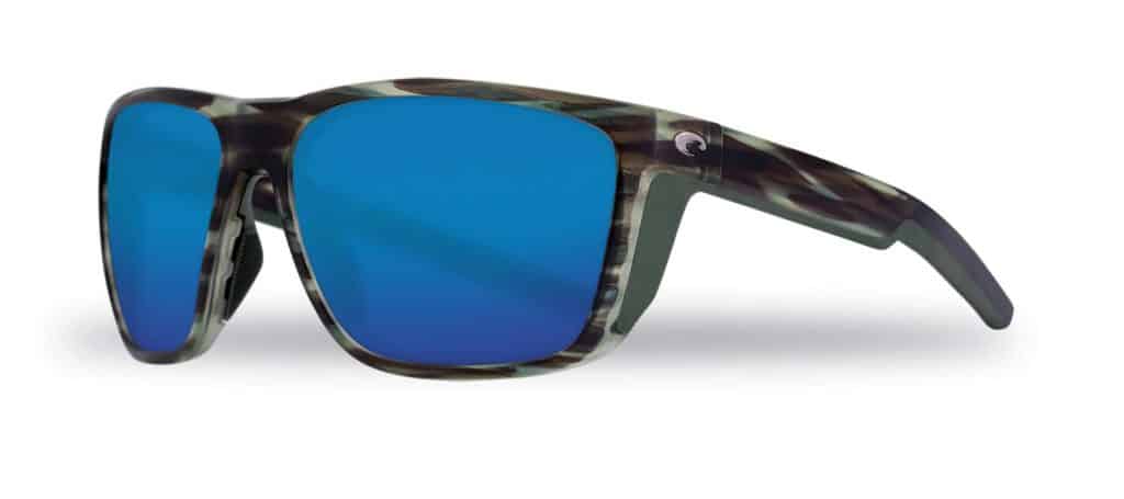 A pair of blue-polarized lens Costa Fergs sunglasses.