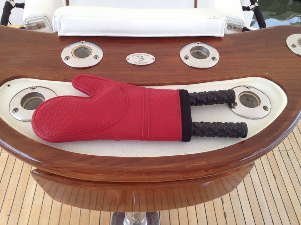 crimping pliers in cockpit