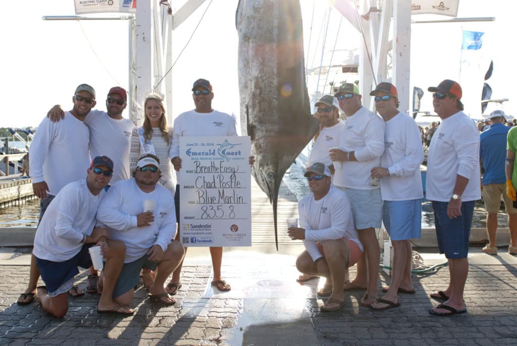 2016 Emerald Coast Blue Marlin Classic breathe easy second place