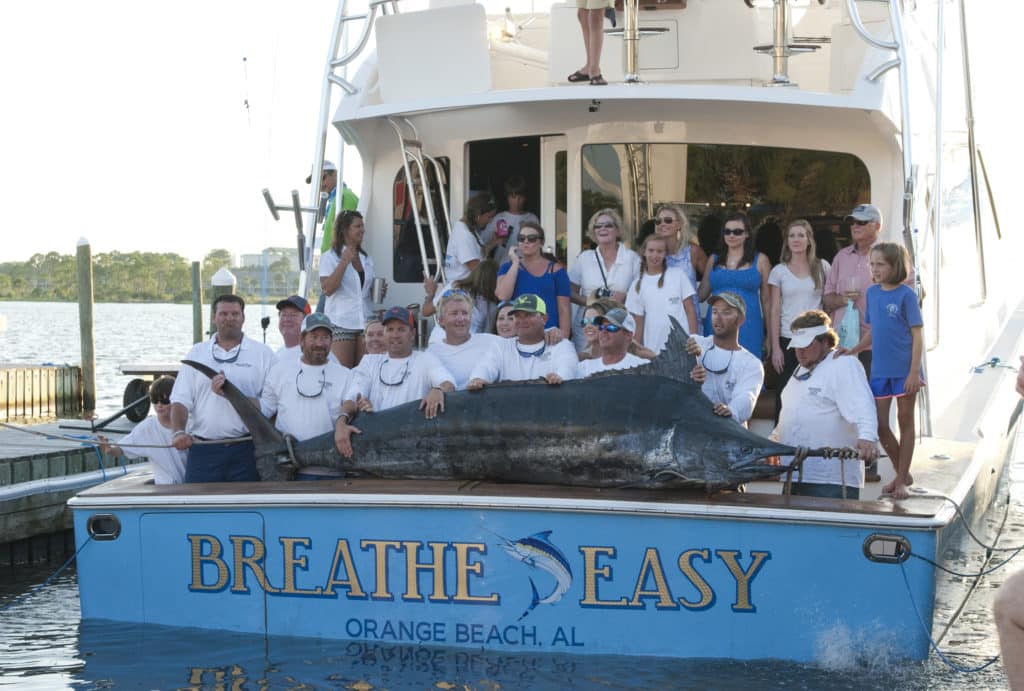 2016 Emerald Coast Blue Marlin Classic Breathe Easy second place blue marlin